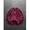 STW YIKAMA 3 İPLİK ŞARDONLU BİSİKLET YAKA SWEAT BORDO