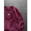 STW YIKAMA 3 İPLİK ŞARDONLU BİSİKLET YAKA SWEAT BORDO