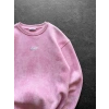 STW YIKAMA 3 İPLİK ŞARDONLU BİSİKLET YAKA SWEAT PEMBE