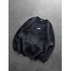 STW YIKAMA 3 İPLİK ŞARDONLU BİSİKLET YAKA SWEAT SİYAH