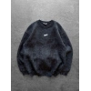 STW YIKAMA 3 İPLİK ŞARDONLU BİSİKLET YAKA SWEAT SİYAH