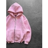 NK YIKAMA 3 İPLİK ŞARDONLU HIRKA PEMBE