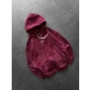 NK YIKAMA 3 İPLİK ŞARDONLU KAPÜŞONLU SWEAT BORDO
