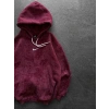 NK YIKAMA 3 İPLİK ŞARDONLU KAPÜŞONLU SWEAT BORDO