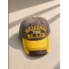 ORİGİNAL YIKAMALI DETAYLI ŞAPKA SARI