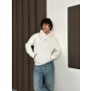 ÖZEL SERİ NK HOLOGRAM BASKI OVERSİZE KAPÜŞONLU SWEAT BEYAZ