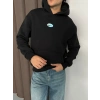 ÖZEL SERİ NK HOLOGRAM BASKI OVERSİZE KAPÜŞONLU SWEAT SİYAH