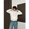 ÖZEL SERİ NK REFLEKTÖRLÜ OVERSİZE KAPÜŞONLU SWEAT BEYAZ