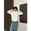 ÖZEL SERİ NK YARI REFLEKTÖRLÜ OVERSİZE KAPÜŞONLU SWEAT BEYAZ