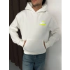 ÖZEL SERİ NK YARI REFLEKTÖRLÜ OVERSİZE KAPÜŞONLU SWEAT BEYAZ