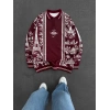 PARİS DİO NAKIŞ 3 İPLİK PAMUKLU YAKALI SWEAT BORDO