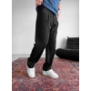 PİLE DETAY BAGGY KALIP PANTOLON SİYAH