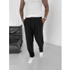 PİLELİ BAGGY SİYAH PANTOLON