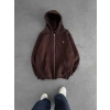 PLO 3 İPLİK PAMUKLU HIRKA KAHVE