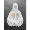 PULLU KANAT 3 İPLİK PAMUKLU KUMAŞ SWEAT BEYAZ