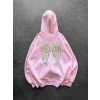 PULLU KANAT 3 İPLİK PAMUKLU KUMAŞ SWEAT PEMBE