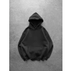 PULLU KANAT 3 İPLİK PAMUKLU KUMAŞ SWEAT SİYAH