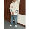 REDBULL OVERSİZE FULL BASKI HIRKA BEYAZ