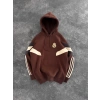RMA 3 İPLİK PARCALI ŞARDONLU KAPÜŞONLU SWEAT ACI KAHVE