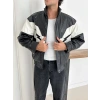 ŞİMŞEK OVERSİZE DERİ CEKET SİYAH