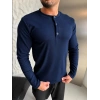 HENLEY YAKA FİTİLLİ UZUN KOLLU SLİM BADİ LACİ