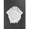 STW POLO YAKA BIYELI CP OVERSIZE TSHIRT BEYAZ