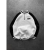 STW RİBANALI YARIM FERMUAR SWEAT BEYAZ