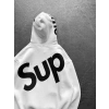SUP BASKI 3 İPLİK PAMUKLU KUMAŞ OVERSİZE SWEAT BEYAZ