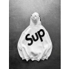 SUP BASKI 3 İPLİK PAMUKLU KUMAŞ OVERSİZE SWEAT BEYAZ