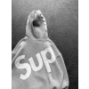 SUP BASKI 3 İPLİK PAMUKLU KUMAŞ OVERSİZE SWEAT GRİ