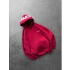 SUP BASKI 3 İPLİK PAMUKLU KUMAŞ OVERSİZE SWEAT KIRMIZI