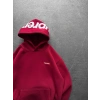 SUP BASKI 3 İPLİK PAMUKLU KUMAŞ OVERSİZE SWEAT KIRMIZI