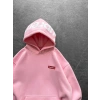 SUP BASKI 3 İPLİK PAMUKLU KUMAŞ OVERSİZE SWEAT PEMBE