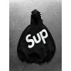 SUP BASKI 3 İPLİK PAMUKLU KUMAŞ OVERSİZE SWEAT SİYAH