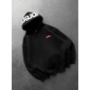 SUP BASKI 3 İPLİK PAMUKLU KUMAŞ OVERSİZE SWEAT SİYAH