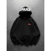 SUP BASKI 3 İPLİK PAMUKLU KUMAŞ OVERSİZE SWEAT SİYAH