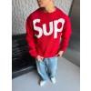 SUP BOXY KALIP 3 İPLİK PAMUKLU SWEAT KIRMIZI