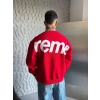 SUP BOXY KALIP 3 İPLİK PAMUKLU SWEAT KIRMIZI