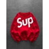 SUP BOXY KALIP 3 İPLİK PAMUKLU SWEAT KIRMIZI