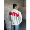 SUP BOXY KALIP 3 İPLİK PAMUKLU SWEAT BEYAZ