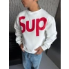 SUP BOXY KALIP 3 İPLİK PAMUKLU SWEAT BEYAZ