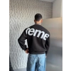 SUP BOXY KALIP 3 İPLİK PAMUKLU SWEAT SİYAH