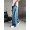 SÜPER BAGGY DÜZ KOT PANTOLON MAVİ