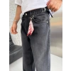 SÜPER BAGGY FULARLI KOT PANTOLON SİYAH