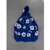 TEARS BASKI OVERSİZE HIRKA MAVİ