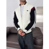 TRİKO ÇİFT FERMUAR AD HIRKA BEYAZ