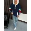 YANLARDAN PARÇALI İTALY POLO YAKA SWEAT LACİ