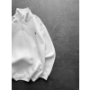 YARIM FERMUAR BASIC PL 3 İPLİK PAMUKLU SWEAT BEYAZ