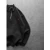 YARIM FERMUAR BASIC PL 3 İPLİK PAMUKLU SWEAT SİYAH