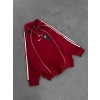 YARIM FERMUAR NK FUL BİYELİ OVERSİZE SWEAT KIRMIZI